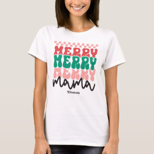 Personalised Retro Holiday Merry Merry Mama Xmas T-Shirt