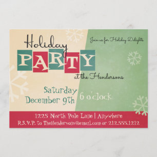 Personalised Retro Holiday Party Invitation