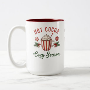Personalised Retro Hot Cocoa Cosy Season Two-Tone Coffee Mug