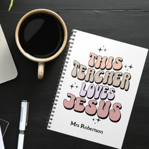 Personalised Retro Jesus teacher appreciation Notebook