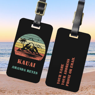 Personalised Retro Kauai  Luggage Tag