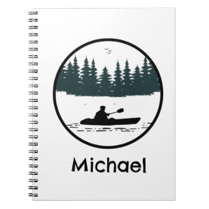 Personalised Retro Kayak Vintage Kayaking Notebook