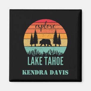 Personalised Retro Lake Tahoe California Souvenir Magnet