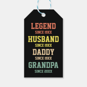 Personalised Retro Legend Husband Daddy Grandpa  Gift Tags