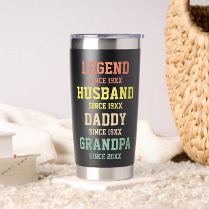 Personalised Retro Legend Husband Daddy Grandpa  Insulated Tumbler