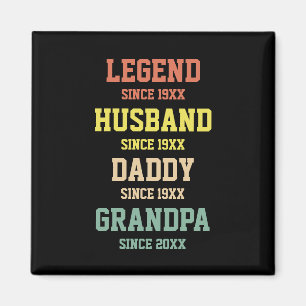 Personalised Retro Legend Husband Daddy Grandpa Magnet