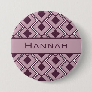 Personalised Retro Lily and Black Rose Diamonds 7.5 Cm Round Badge