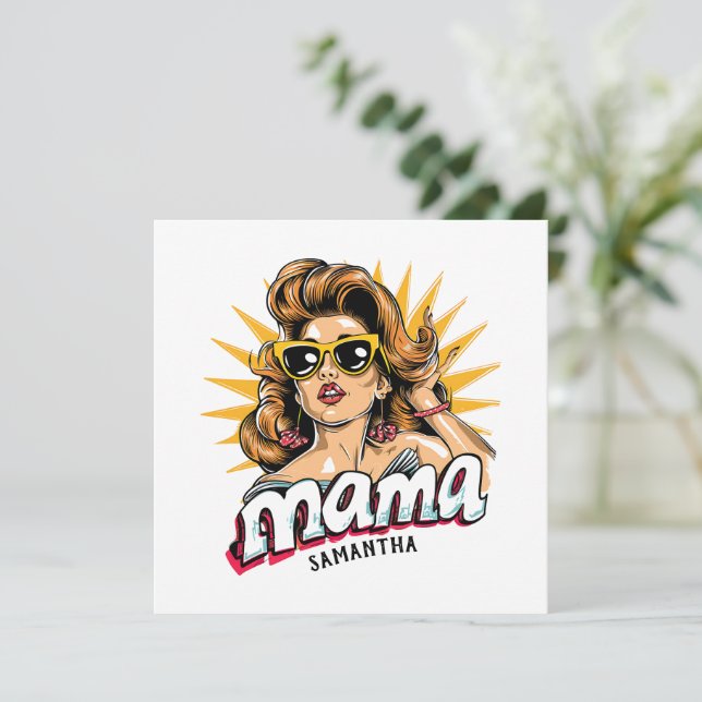 Personalised Retro  Mama Pop Art 1 (Standing Front)