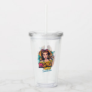 Personalised Retro  Mama Pop Art (10) Acrylic Tumbler