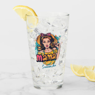 Personalised Retro  Mama Pop Art (10) Glass