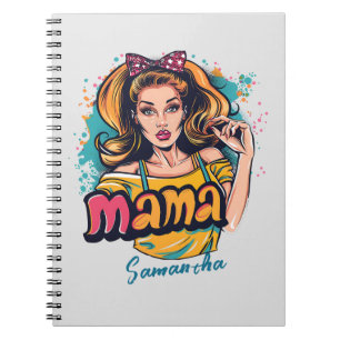 Personalised Retro Mama Pop Art (10) Notebook