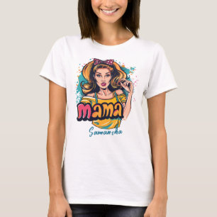 Personalised Retro  Mama Pop Art (10) T-Shirt