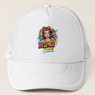 Personalised Retro Mama Pop Art (10) Trucker Hat