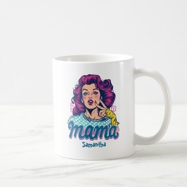 Personalised Retro  Mama Pop Art (11) Coffee Mug (Right)