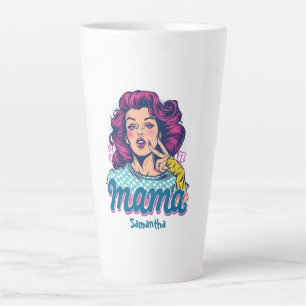 Personalised Retro  Mama Pop Art (11) Latte Mug