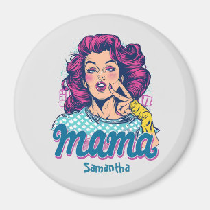 Personalised Retro Mama Pop Art (11) Magnet