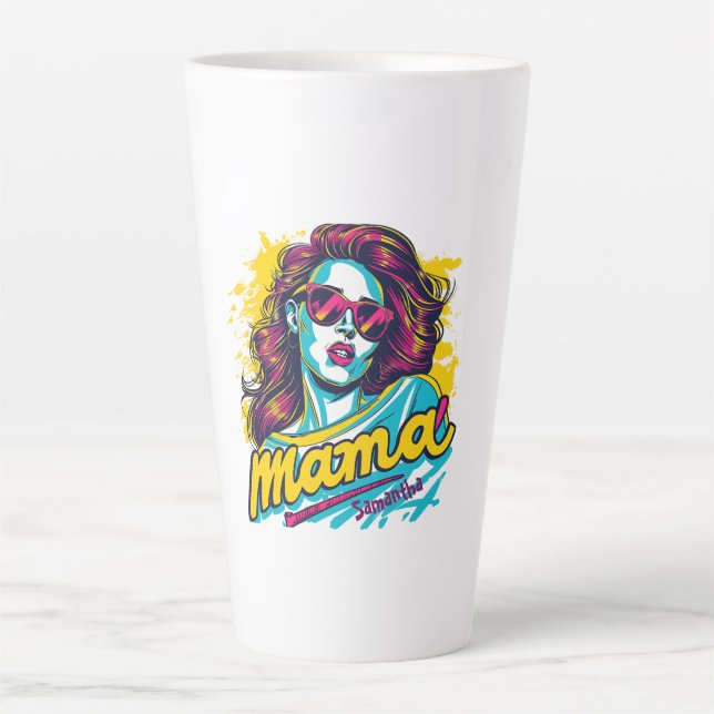 Personalised Retro  Mama Pop Art (12) Latte Mug (Front)