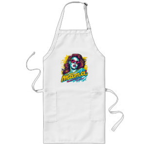 Personalised Retro  Mama Pop Art (12) Long Apron