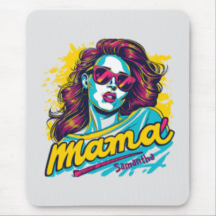 Personalised Retro  Mama Pop Art (12) Mouse Pad