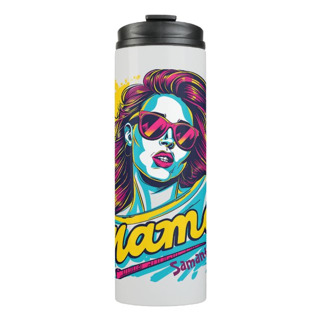 Personalised Retro  Mama Pop Art (12) Thermal Tumbler (Front)