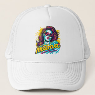 Personalised Retro Mama Pop Art (12) Trucker Hat