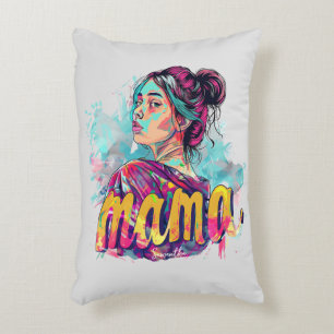 Personalised Retro  Mama Pop Art (13) Decorative Cushion