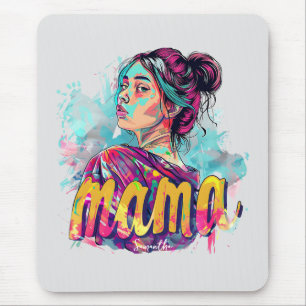 Personalised Retro  Mama Pop Art (13) Mouse Pad