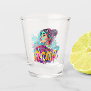 Personalised Retro Mama Pop Art (13) Shot Glass