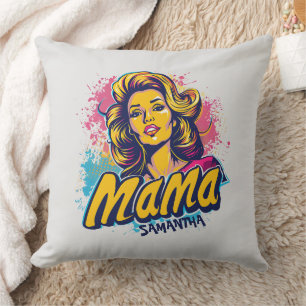 Personalised Retro Mama Pop Art (14) Cushion