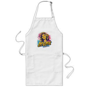 Personalised Retro Mama Pop Art (14) Long Apron