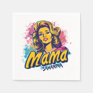 Personalised Retro Mama Pop Art (14) Napkin