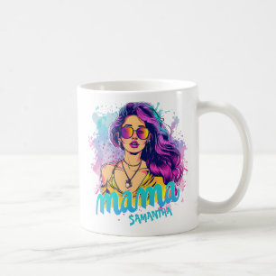 Personalised Retro Mama Pop Art (15) Coffee Mug