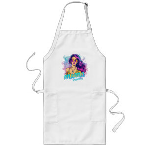 Personalised Retro Mama Pop Art (15) Long Apron