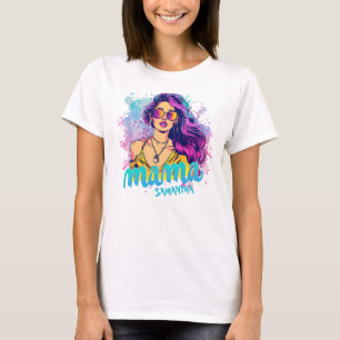 Personalised Retro Mama Pop Art (15) T-Shirt