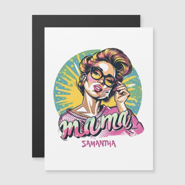 Personalised Retro  Mama Pop Art (16) (Front/Back)