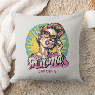 Personalised Retro Mama Pop Art (16) Cushion