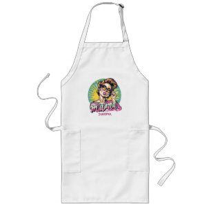 Personalised Retro Mama Pop Art (16) Long Apron