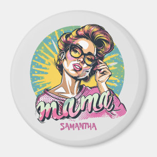 Personalised Retro  Mama Pop Art (16) Magnet
