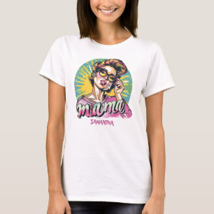 Personalised Retro  Mama Pop Art (16) T-Shirt