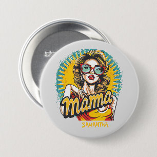 Personalised Retro  Mama Pop Art (17) 7.5 Cm Round Badge