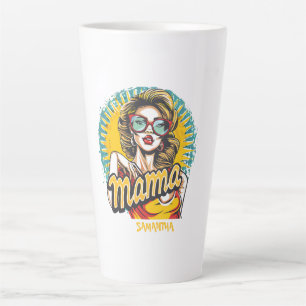 Personalised Retro  Mama Pop Art (17) Latte Mug