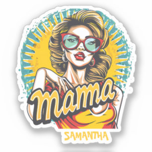 Personalised Retro  Mama Pop Art (17) Sticker