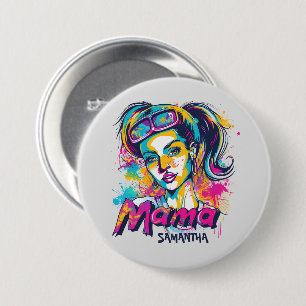 Personalised Retro Mama Pop Art (18) 7.5 Cm Round Badge