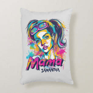 Personalised Retro Mama Pop Art (18) Decorative Cushion