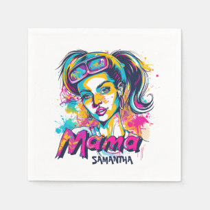Personalised Retro  Mama Pop Art (18) Napkin