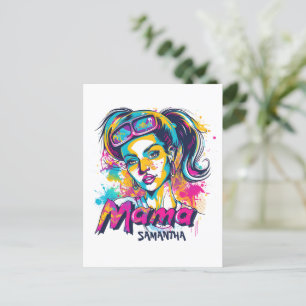 Personalised Retro  Mama Pop Art (18) Postcard