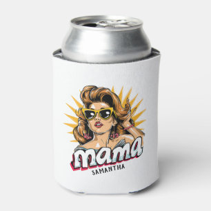 Personalised Retro Mama Pop Art 1 Can Cooler