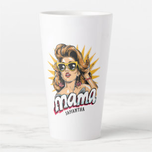 Personalised Retro  Mama Pop Art 1 Latte Mug