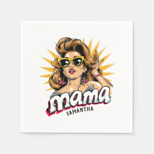 Personalised Retro  Mama Pop Art 1 Napkin