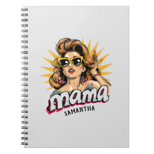 Personalised Retro Mama Pop Art 1 Notebook